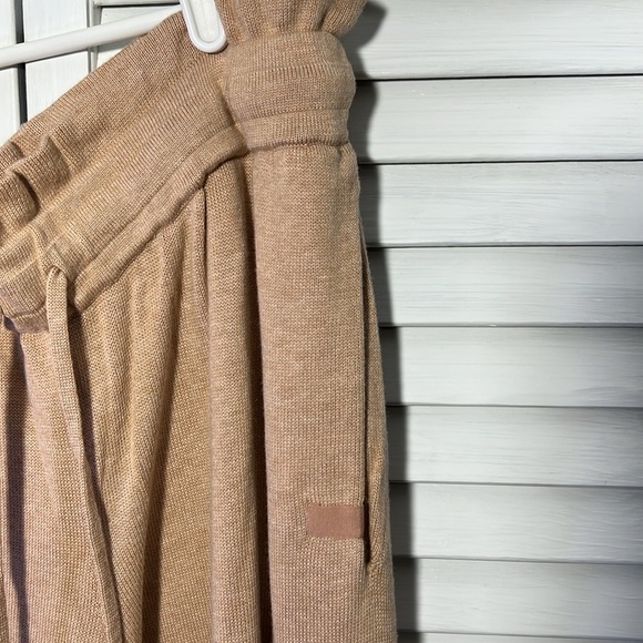 Lunya NWT Women’s Cozy Cotton Silk Relaxed Ankle Pant Lounge, Tan. Drawstring. M - Picture 5 of 13